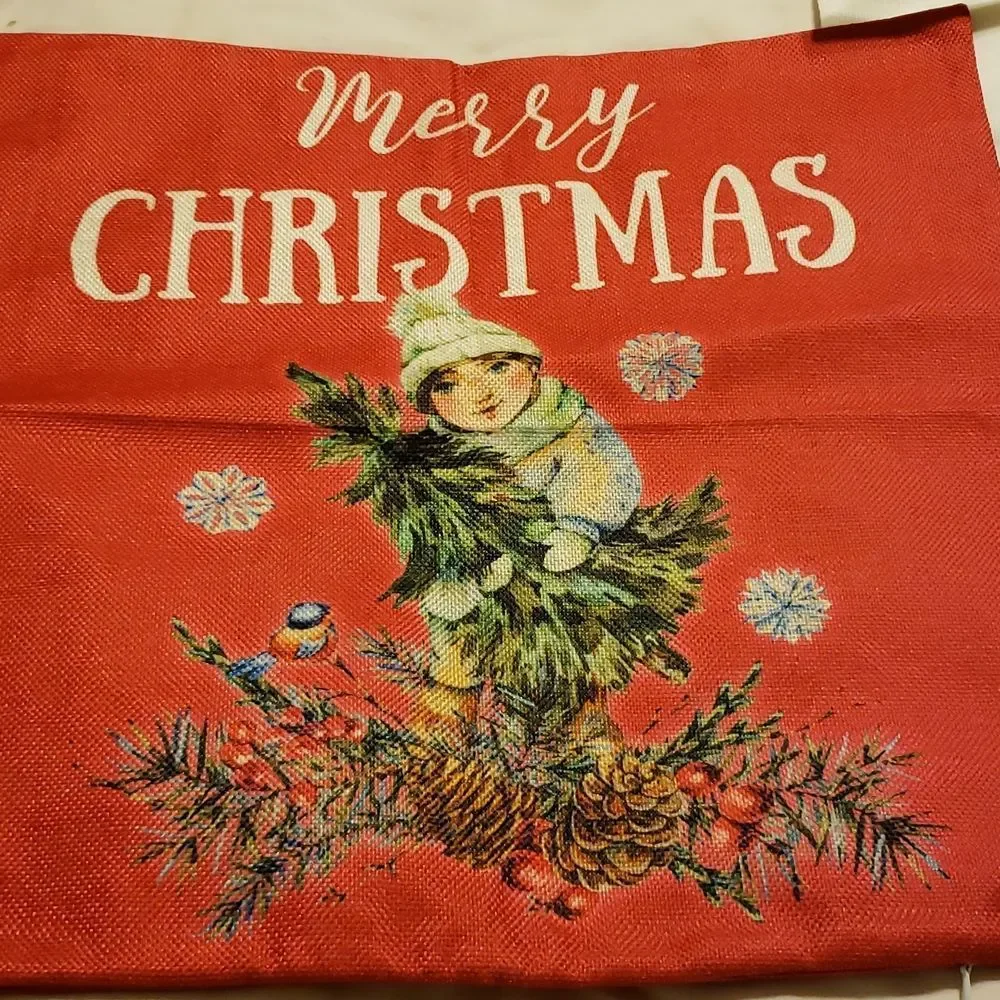 3 Christmas zippered pillow covers
